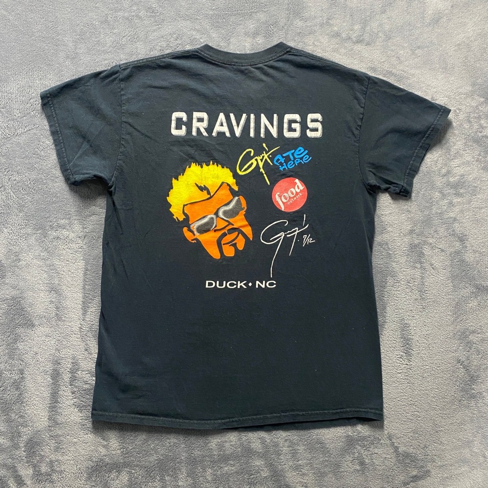 Guy Fieri Cravings Duck NC T-Shirt Mens Medium Black Food Network Graphic Gildan